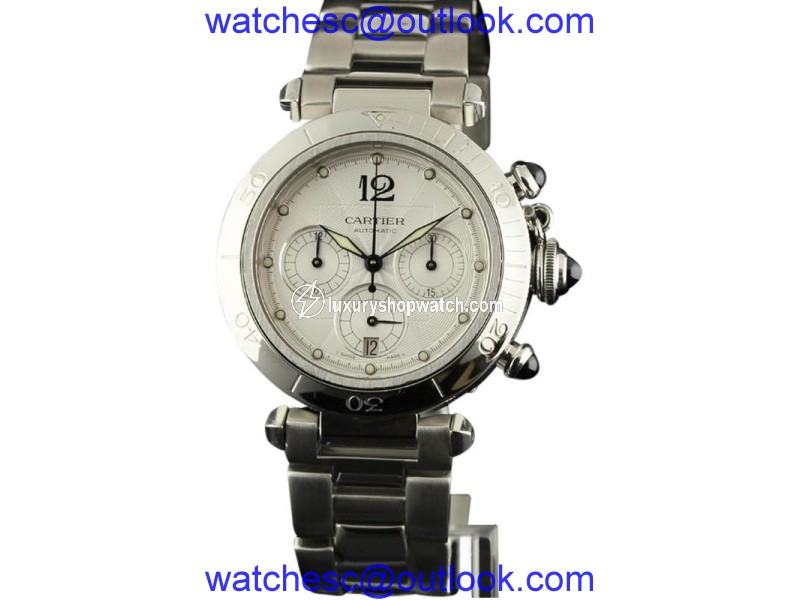Cartier Pasha Chronograph W31030H3 Stainless Steel Silver Watch Cartier