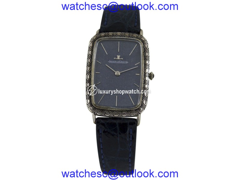 Jaeger leCoultre Classic Sterling Silver & Leather 39mm Mens Vintage Watch Jaeger LeCoultre