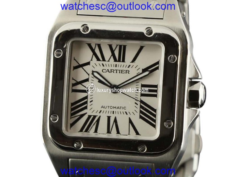 Cartier Santos W200737G Automatic Stainless Steel White Mens Watch Cartier