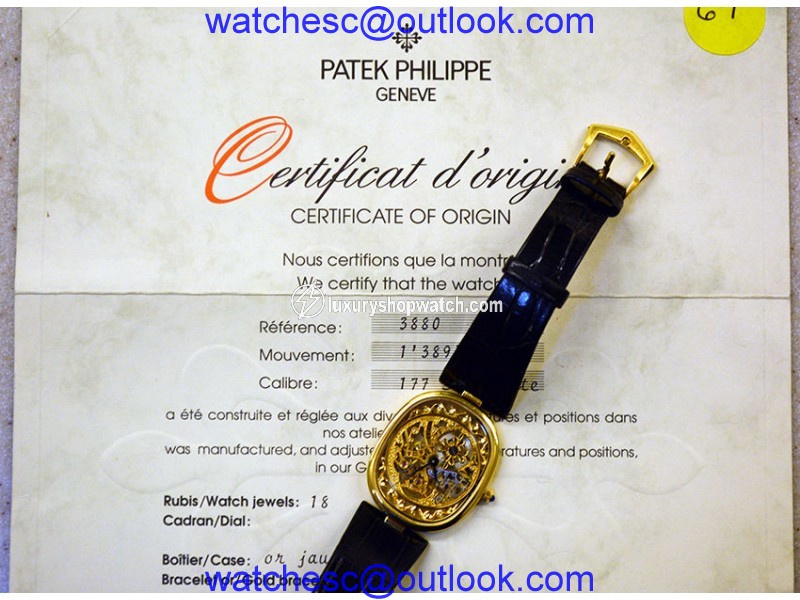 Patek Philippe 3880 Skeleton Golden Ellipse Watch Patek Philippe