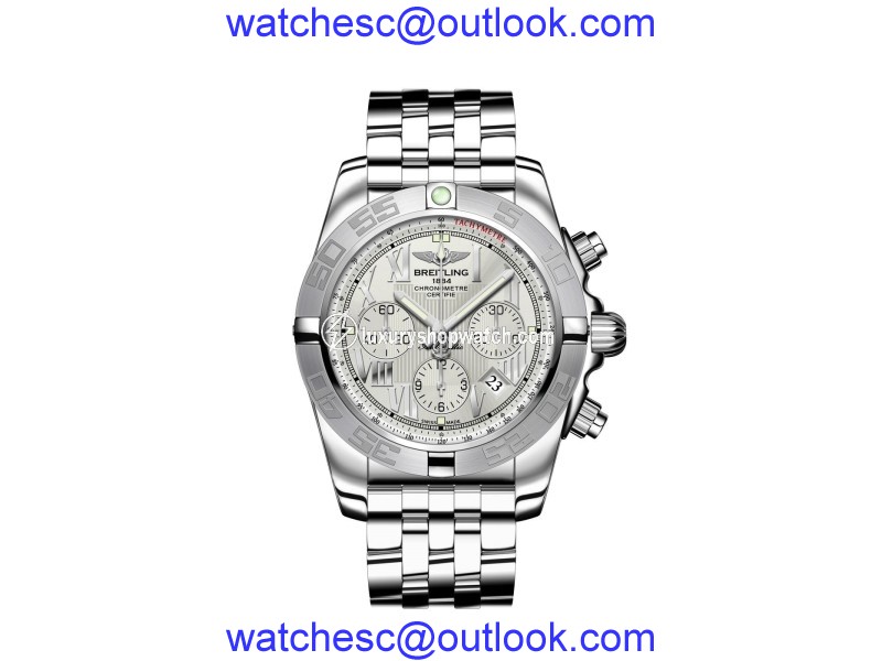 Breitling Chronomat 44 Chrono ab011011/g676 Stainless Steel Silver Dial 44mm Watch Breitling