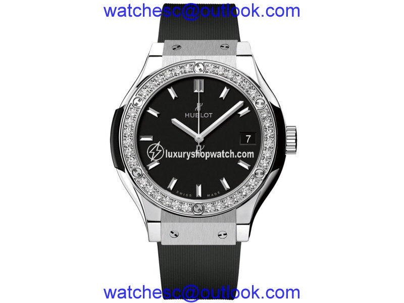 Hublot 581.nx.1171.rx.1104 Classic Fusion Quartz Diamonds Titanium 33mm Mens Watch Hublot