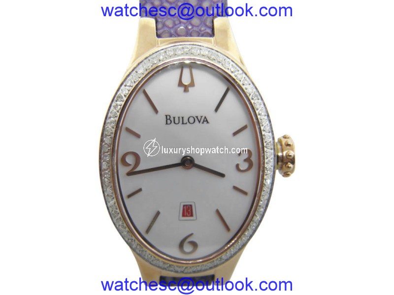 Bulova Winslow 98R198 Stainless Steel & Diamond Bezel 25mm Womens Watch Bulova