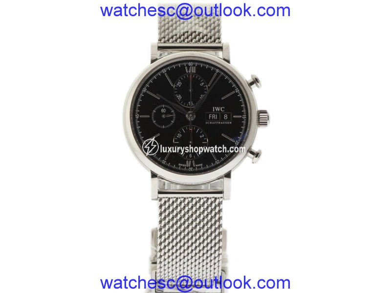 IWC Portofino IW391010 Chronograph Stainless Steel Black 42mm Watch IWC