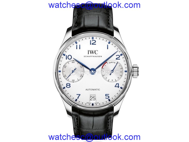 IWC Portugieser iw500705 Stainless Steel & Silver Dial Automatic 42.3mm Mens Watch IWC