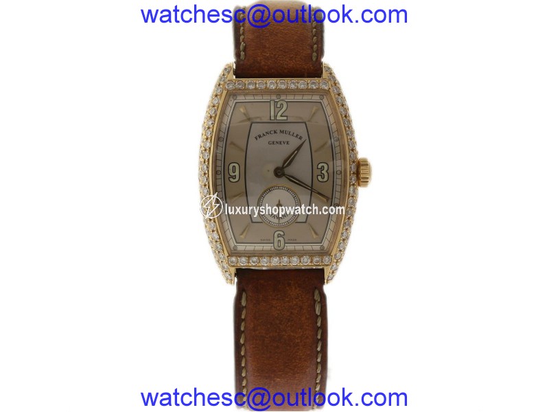 Franck Muller Cintree Curvex 2852 S6 HV Yellow Gold Diamond Bezel 43mm Mens Watch Franck Muller