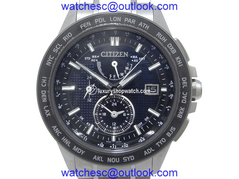 Citizen Atessa Eco Drive AT9044-51E Stainless Steel Quartz 43mm Mens Watch Citizen