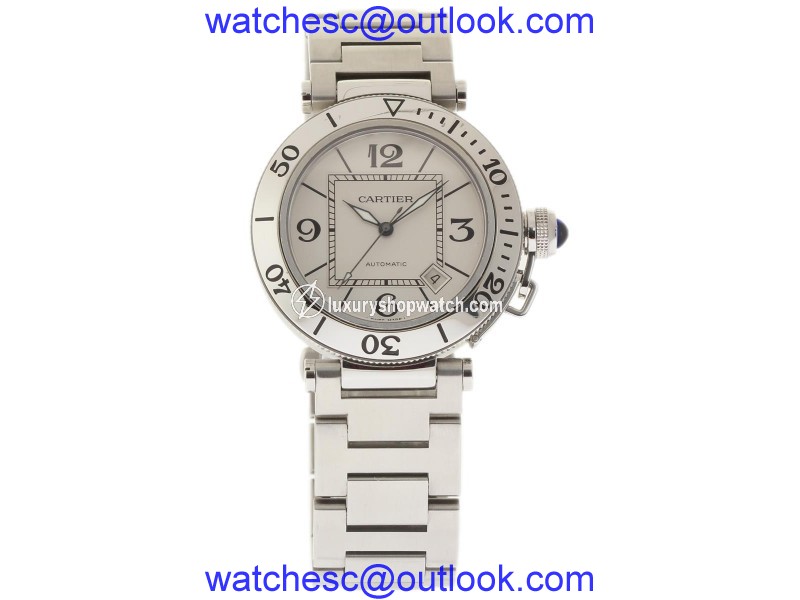 Cartier Pasha Seatimer W31080M7 Stainless Steel White Dial Automatic 40mm Unisex Watch Cartier