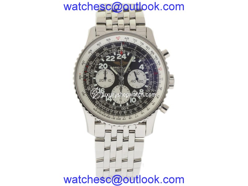 Breitling Navitimer Cosmonaute A22322 Stainless Steel Black 42mm Mens Watch Breitling