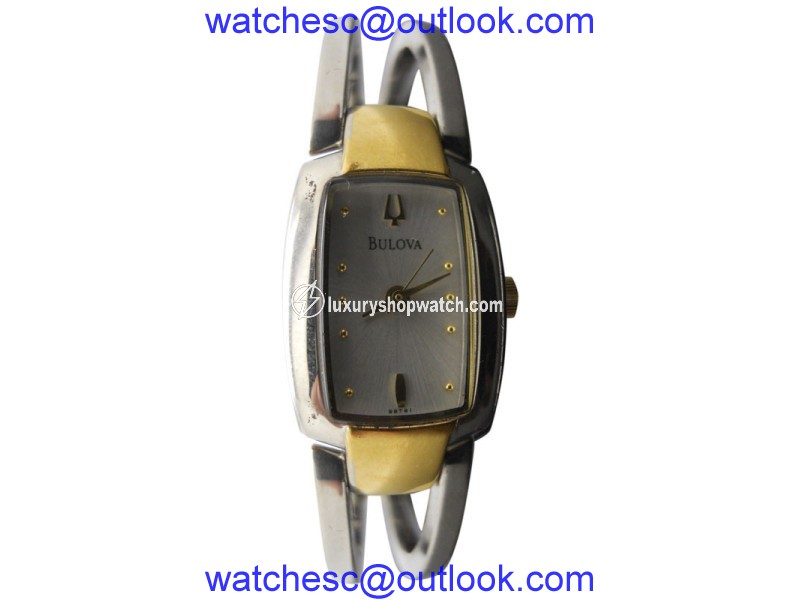 Bulova 98T81 Two Tone Stainless Steel / Gold Plated Quartz Womens Watch Bulova