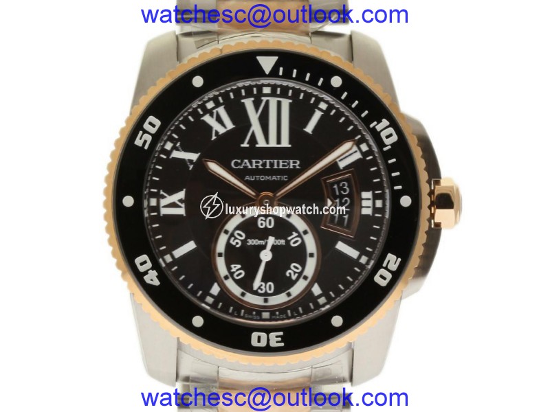 Cartier Calibre W7100054 Stainless Steel Rose Gold 42mm Men's Watch Cartier