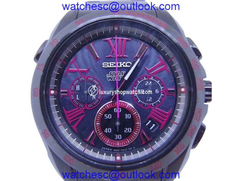 Seiko Brightz Star Wars SAGA127 A586TB Stainless Steel Solar 42mm Mens Watch Seiko