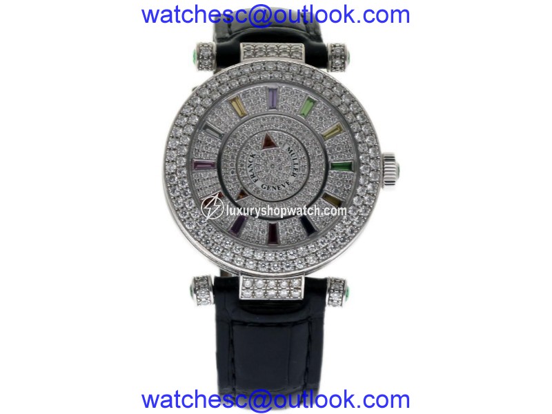 Franck Muller DM 39 COL DRM D 2RCD White Gold & Leather wDiamonds Automatic 42mm Unisex Watch Franck Muller
