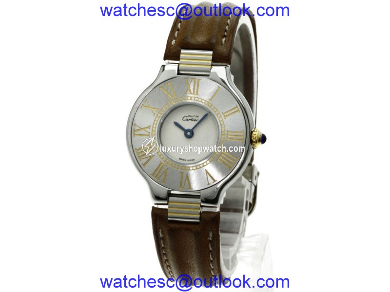 Cartier Must 21 Stainless Steel & Leather Quartz 28mm Womens Watch Cartier