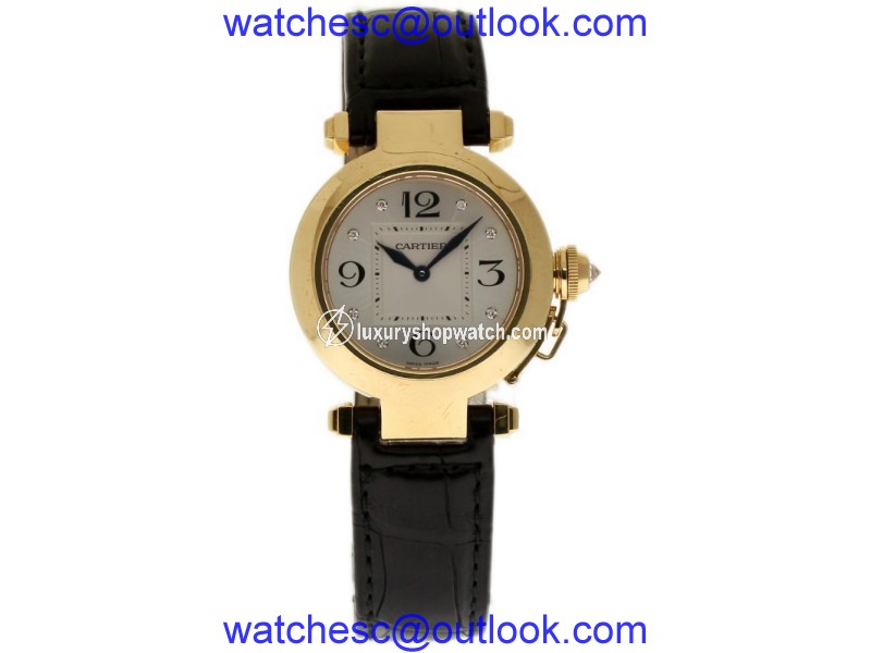 Cartier Pasha WJ11891G 18K Yellow Gold & Leather 32mm Womens Watch Cartier