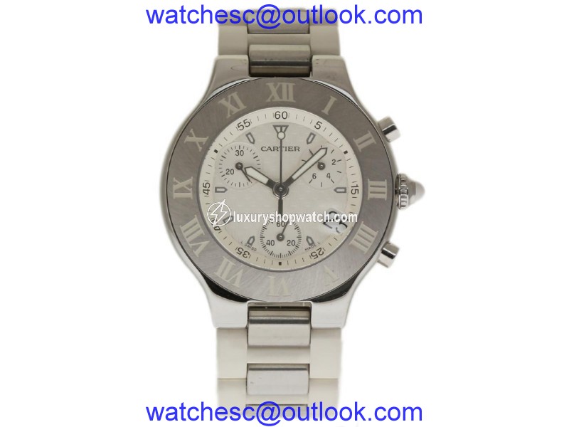 Cartier Must 21 W10184U2 2424 Stainless Steel / Rubber 38mm Unisex Watch Cartier