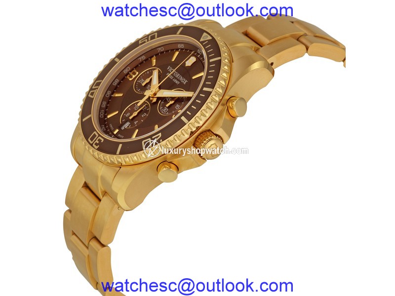 Swiss Army Victorinox Maverick 241691 Gold PVD Stainless Steel 43mm Watch Swiss Army