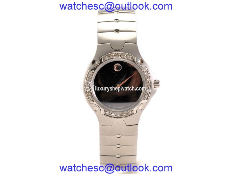 Movado model 84 A1 1831 Stainless Steel Bracelet and Diamond Bezel Ladies Movado