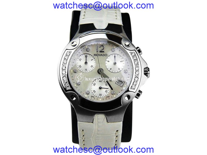 Movado Alligator Swiss Diamond Chronograph Quartz Unisex Watch Movado