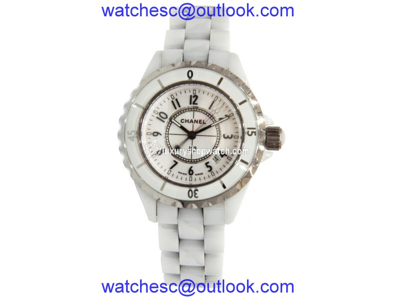 Chanel J12 Quartz H0968 White Ceramic Womens 33mm Watch Chanel
