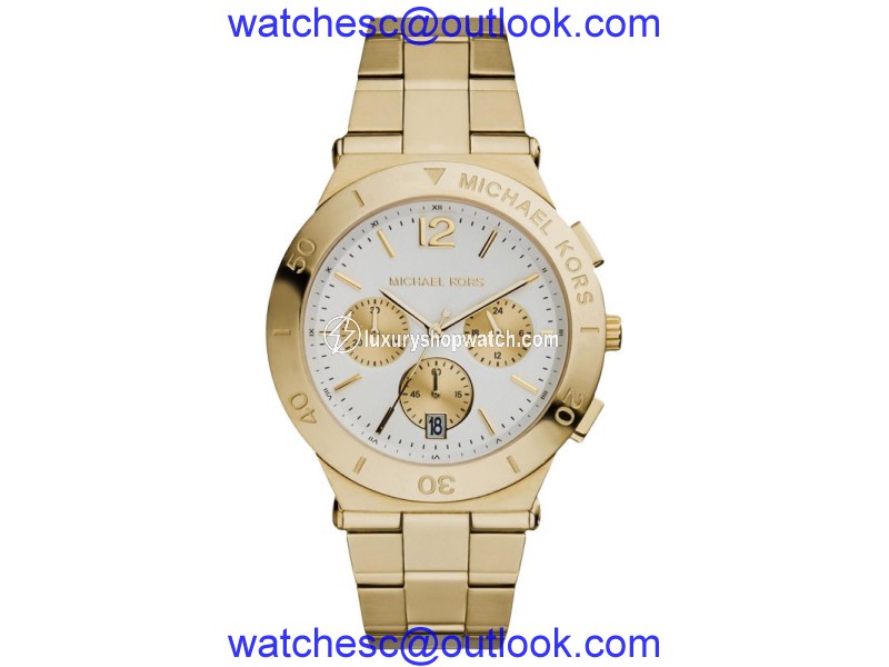 Michael Kors MK5933 Wyatt Chronograph White Dial Gold Ion-plated Womens Watch Michael Kors