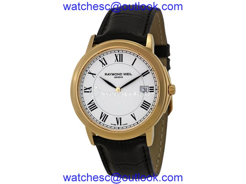 Raymond Weil 5466-P-00300 Tradition White Dial Gold-Plated Mens Watch Raymond Weil