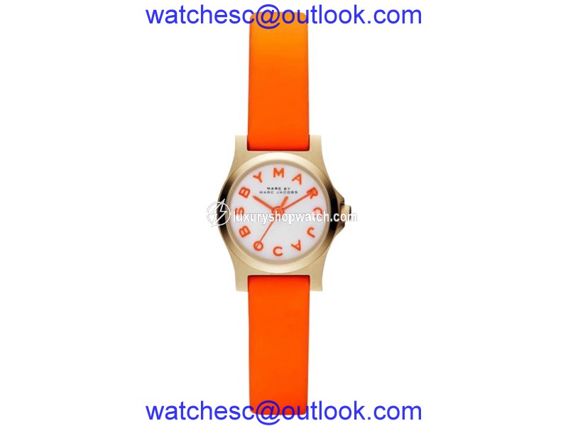 Marc by Marc Jacobs MBM1236 Orange Leather Strap Womens Watch Marc By Marc Jacobs
