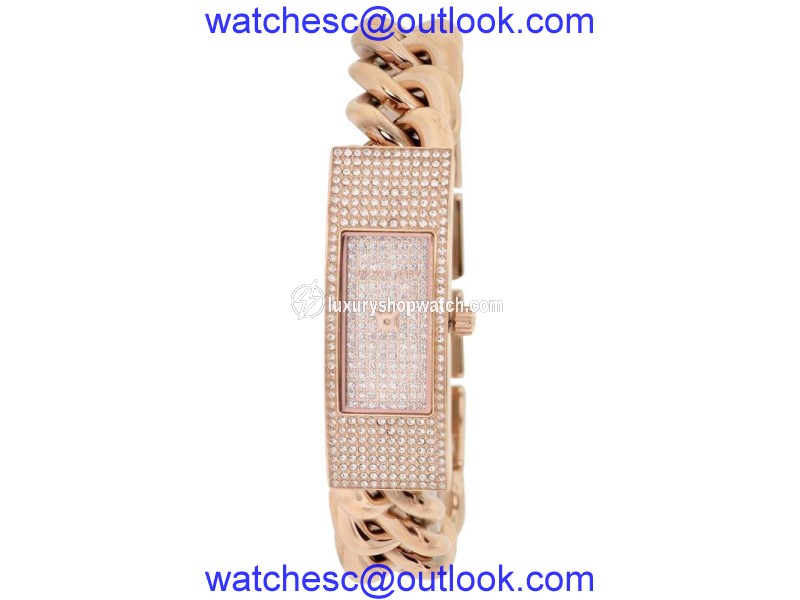 Michael Kors MK3307 Hayden Glitz Rose Gold-Tone Chain Bracelet Womens Watch Michael Kors