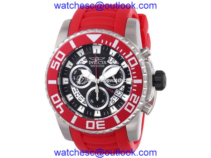 Invicta 14672 Pro Diver Black Dial Polyurethane Chronograph Mens Watch Invicta