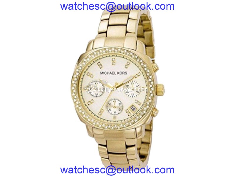 Michael Kors MK5179 Chronograph Glitz Gold Stainless Steel Bracelet Womens Watch Michael Kors
