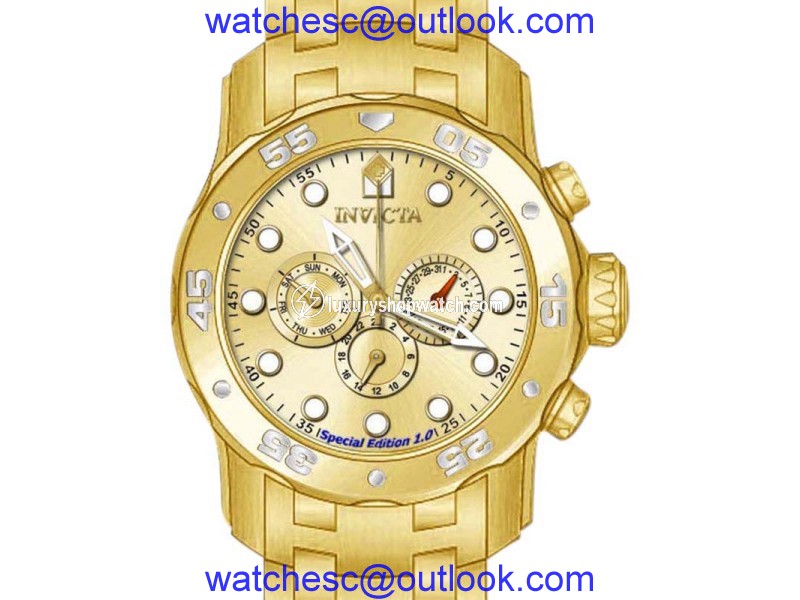Invicta 15046 Special Edition Pro Diver Scuba Gold Tone Quartz Watch Invicta