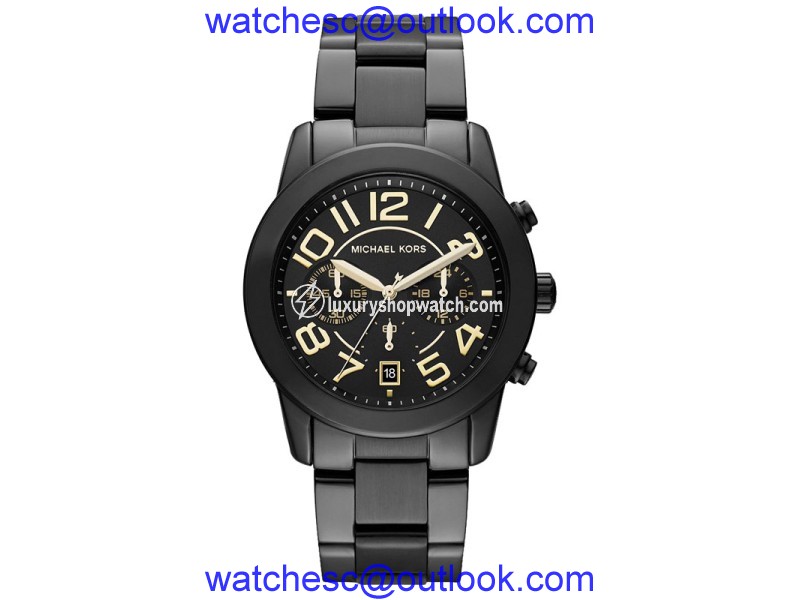 Michael Kors MK5858 Mercer Chrono Black-plated Case Stainless Steel Womens Watch Michael Kors