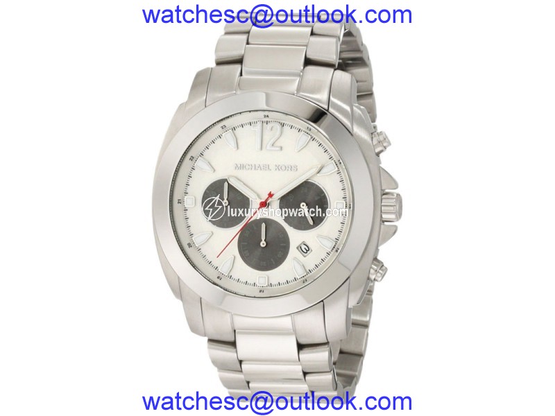 Michael Kors MK8242 Chronograph Cameron Silver Dial Stainless Steel Mens Watch Michael Kors