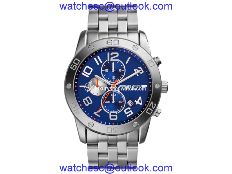 Michael Kors MK8348 Chronograph Blue Dial Stainless Steel Mens Watch Michael Kors
