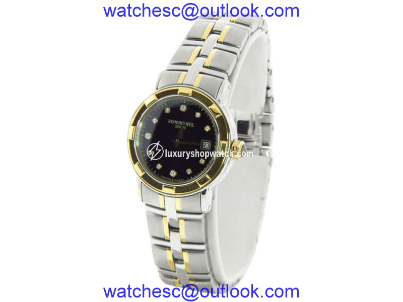 Raymond Weil 9691/1 Parsifal Black Diamond Dial Two-Tone Womens Watch Raymond Weil