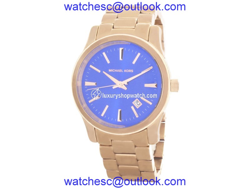 Michael Kors MK5913 Blue Dial Rose Gold Stainless Steel Bracelet Womens Watch Michael Kors