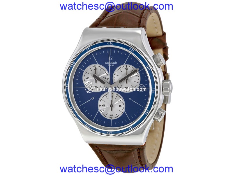 Swatch Destination London YVS410C Blue Dial Chronograph 42mm Watch Swatch