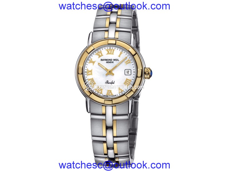 Raymond Weil Parsifal 9440-STG-00908 Stainless Steel and Gold-Tone Mother of Pearl Dial 27mm Watch Raymond Weil