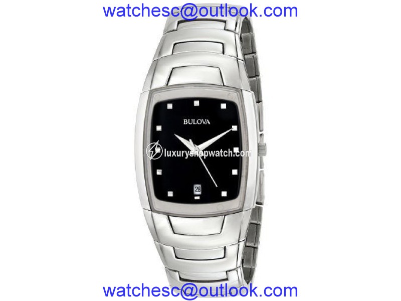 Bulova 96G46 Stainless Steel Black Dial Quartz 30mm Mens Watch Bulova