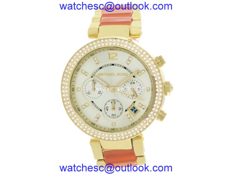 Michael Kors MK6139 Gold Tone Stainless Steel / Acetate 38mm Womens Watch Michael Kors