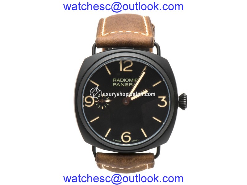 Panerai Radiomir Composite PAM00504 Black Ceramic Mechanical Leather 47mm Mens Watch Panerai