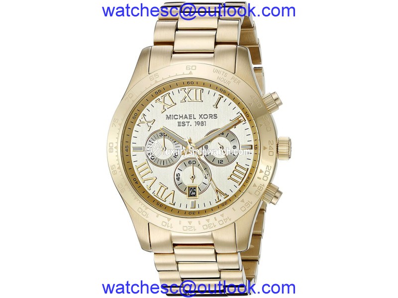 Michael Kors MK8214 Gold Tone Stainless Steel with Champange Dial 45mm Mens Watch Michael Kors