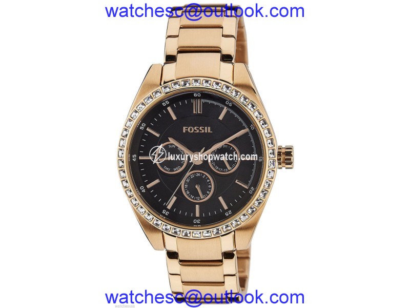 Fossil BQ1690 Rose Gold Tone Stainless Steel Quartz 40mm Womens Watch Fossil