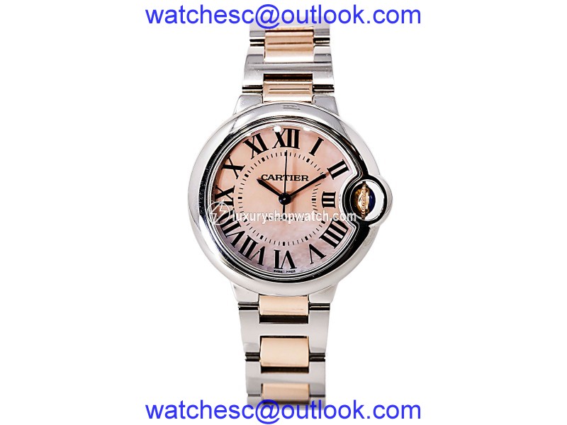 Cartier Ballon Bleu W6920098 Stainless Steel / 18K Pink Gold 33mm Womens Watch Cartier