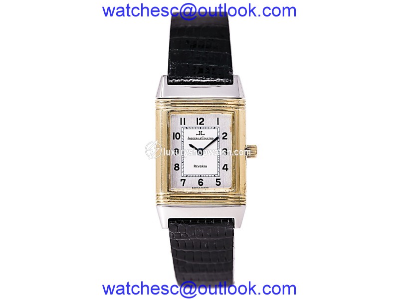 Jaeger LeCoultre Reverso 260.5.08 Stainless Steel/18K Yellow Gold & Leather Silver Dial Quartz 20mm Womens Watch Jaeger-LeCoultre