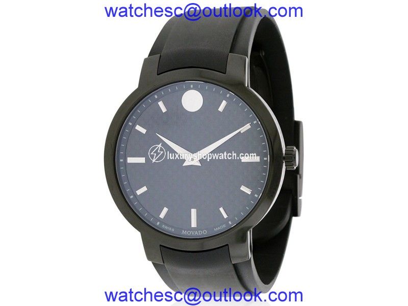 Movado 0606849 Black IP Stainless Steel Black Carbon Fiber Dial 42mm Mens Watch Movado