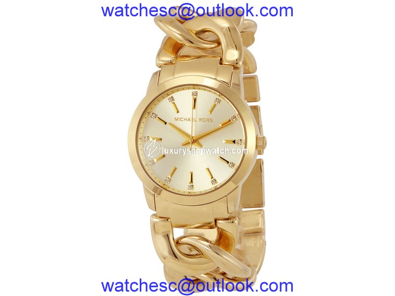 Michael Kors Elena MK3608 Gold Tone Stainless Steel Quartz 35mm Womens Watch Michael Kors
