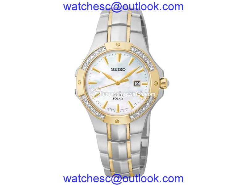 Seiko SUT124 Two Tone Stainless Steel Quartz 29mm Womens Watch Seiko