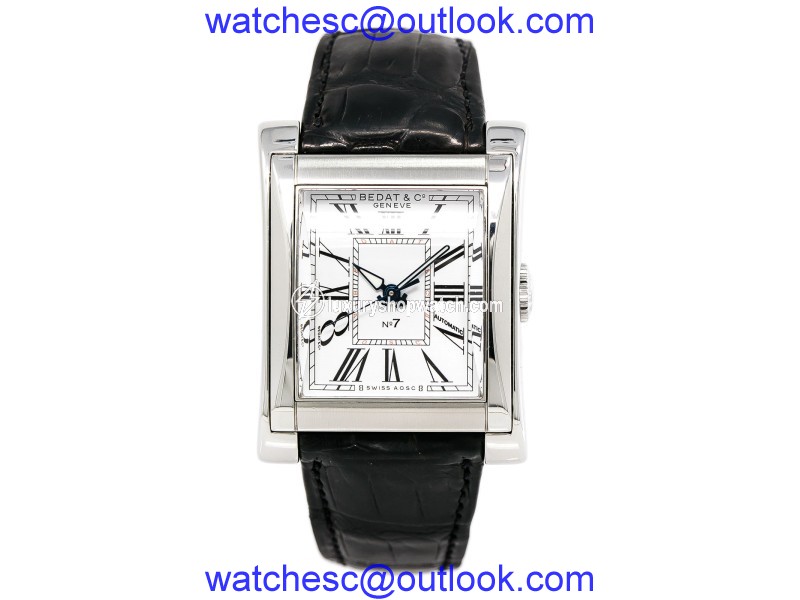 Bedat & Co. No.7 767.010.100 Stainless Steel & Leather White Dial Automatic 32mm Mens Watch Bedat & Co