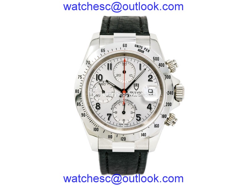 Tudor Prince Date 79280P Stainless Steel & Leather Silver Dial Automatic 39mm Mens Watch Tudor